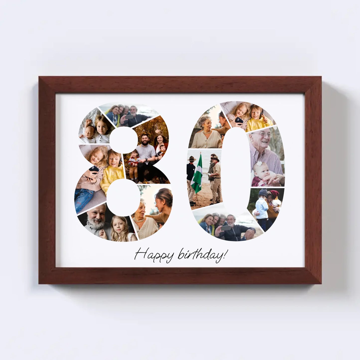 Verjaardagsfotocollage van de jaren tachtig (80-89)