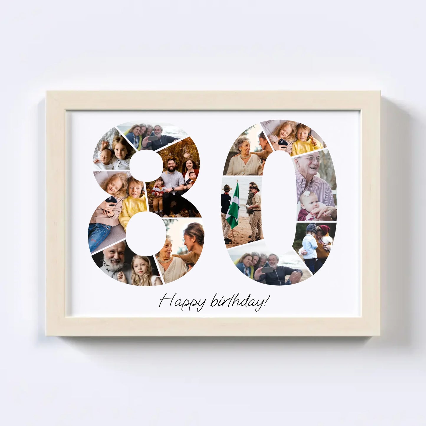 Verjaardagsfotocollage van de jaren tachtig (80-89)