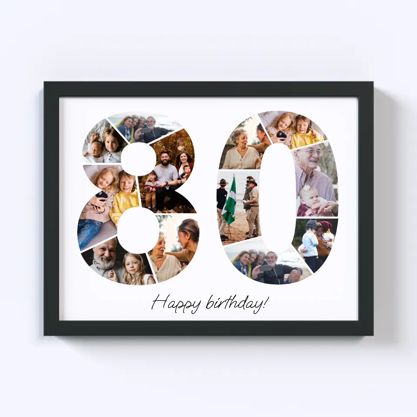 Verjaardagsfotocollage van de jaren tachtig (80-89)