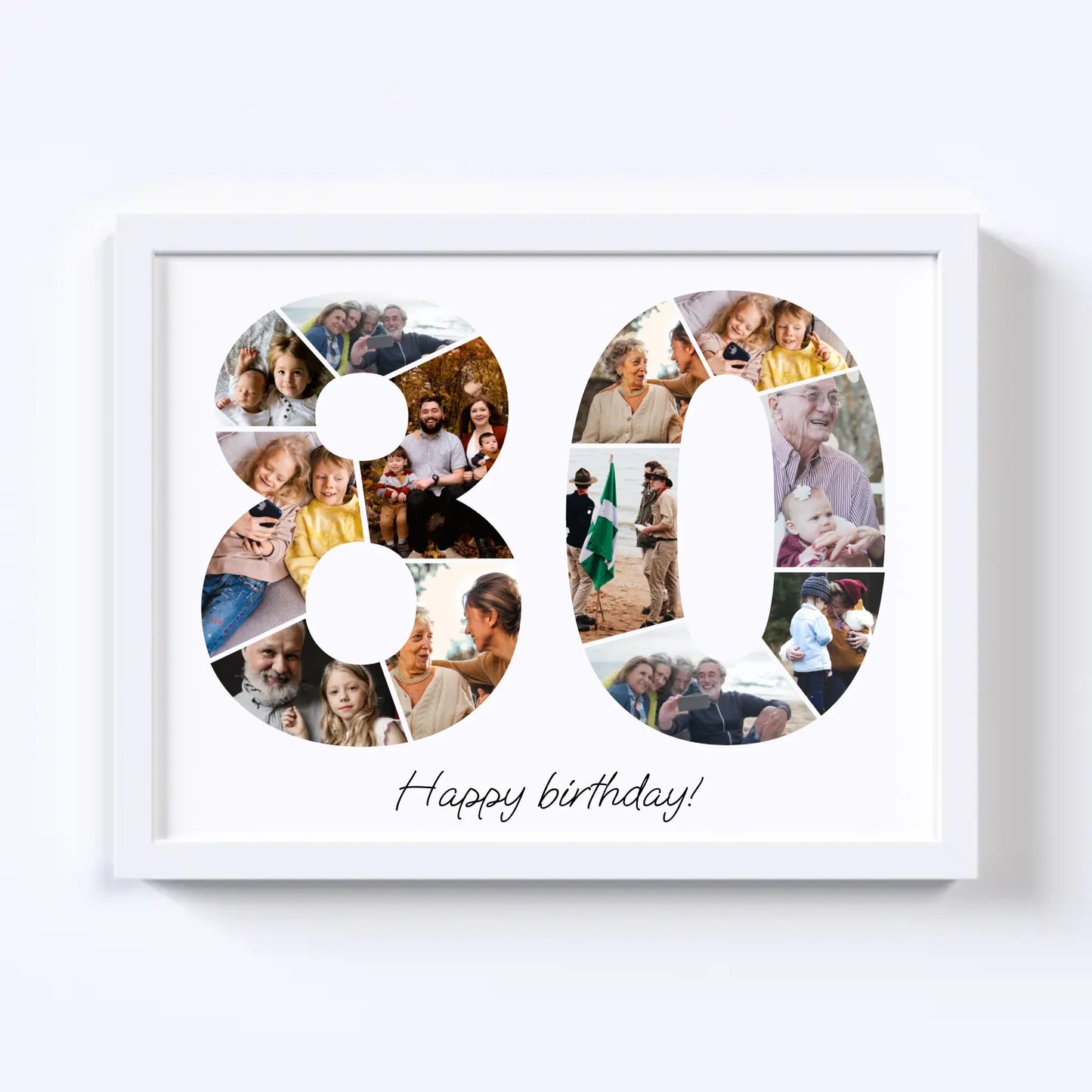 Verjaardagsfotocollage van de jaren tachtig (80-89)