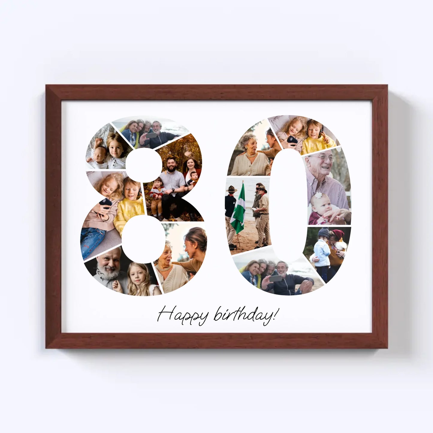 Verjaardagsfotocollage van de jaren tachtig (80-89)