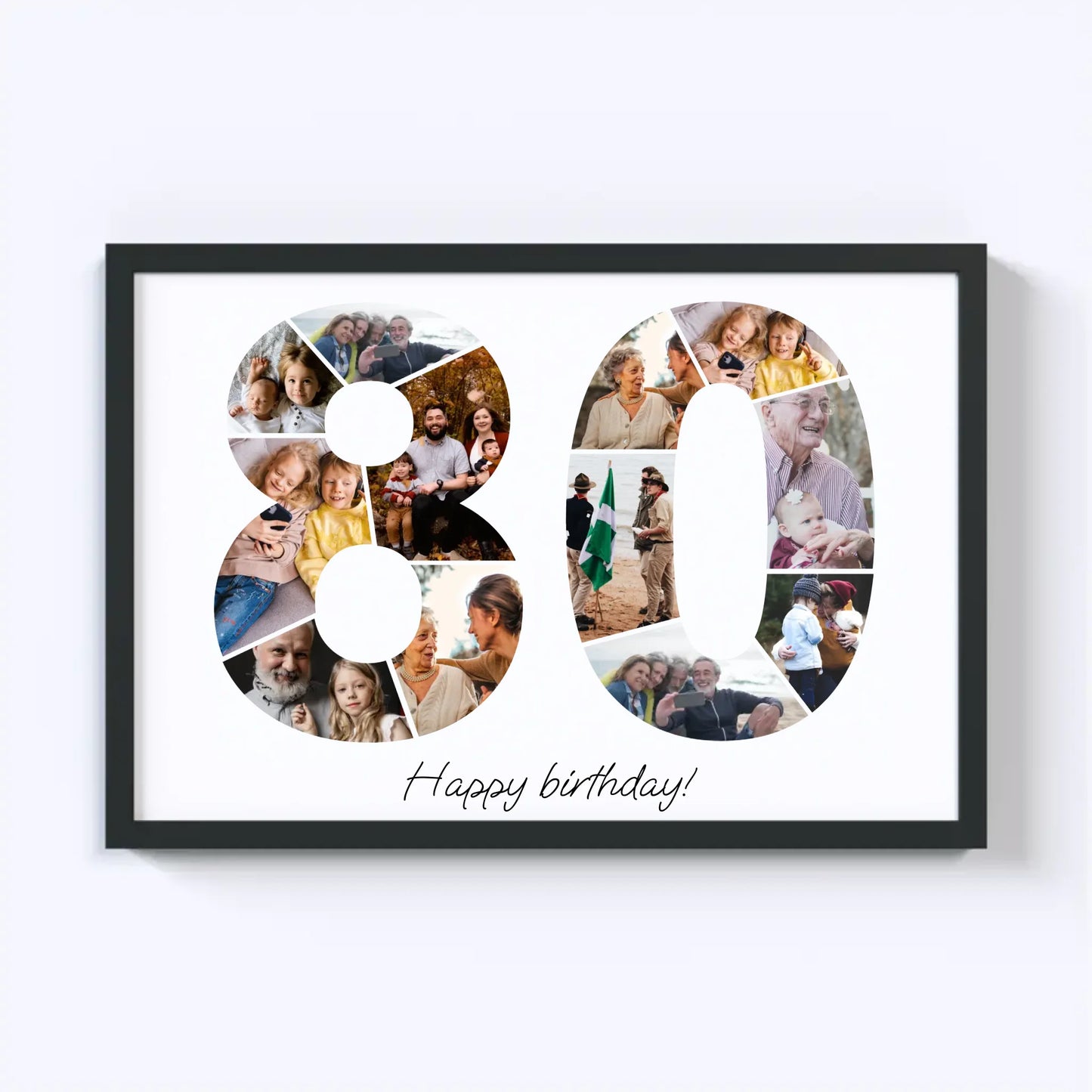 Verjaardagsfotocollage van de jaren tachtig (80-89)