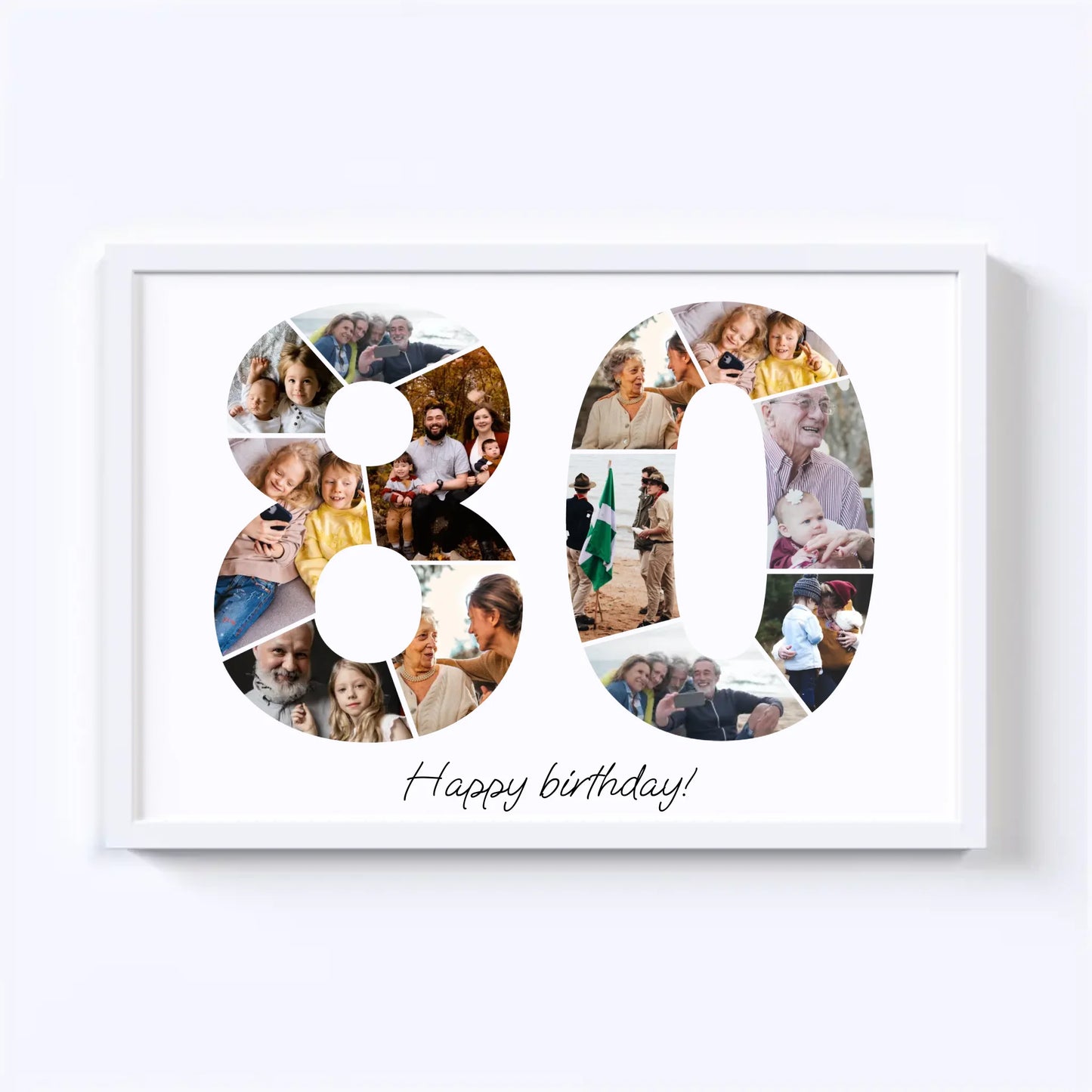 Verjaardagsfotocollage van de jaren tachtig (80-89)