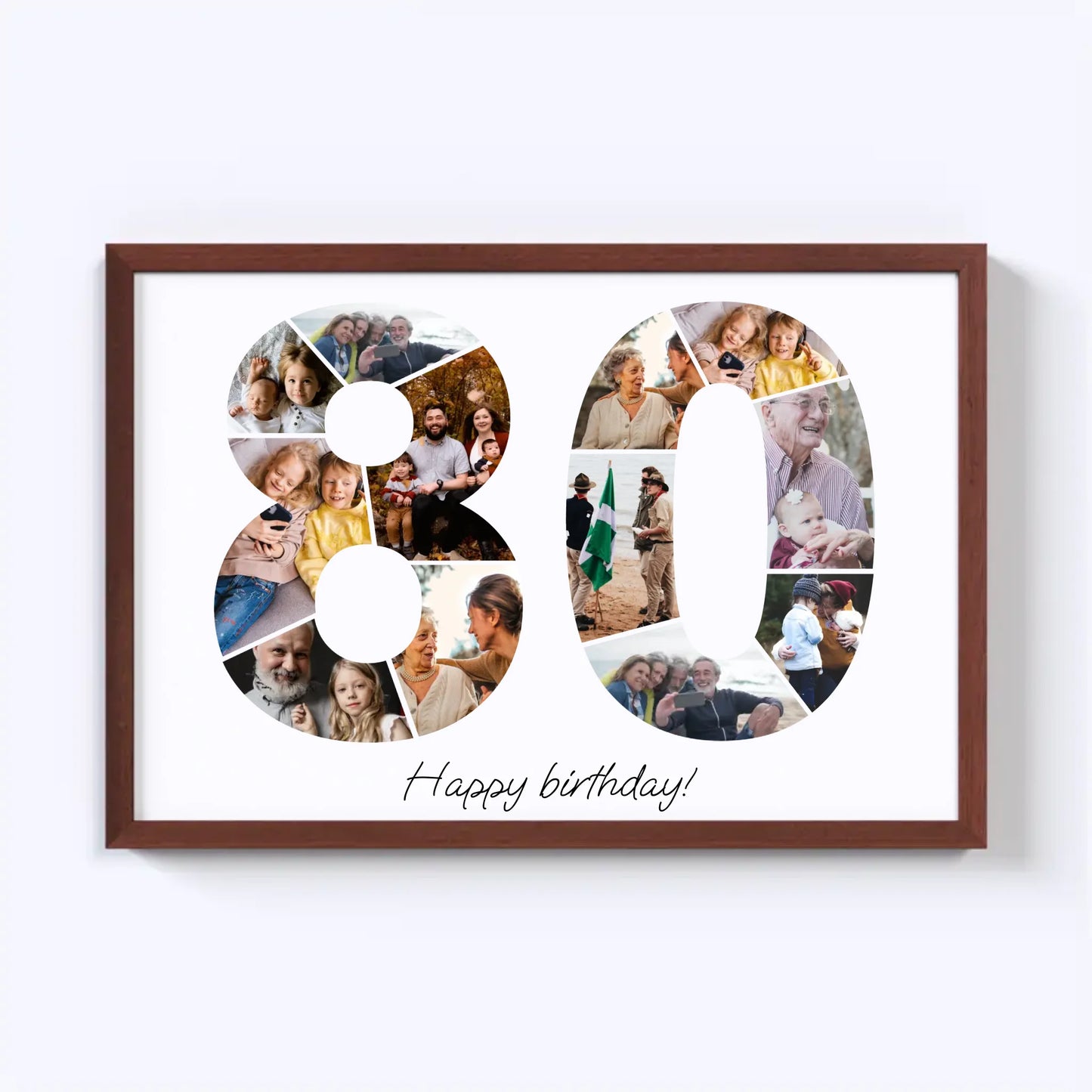 Verjaardagsfotocollage van de jaren tachtig (80-89)