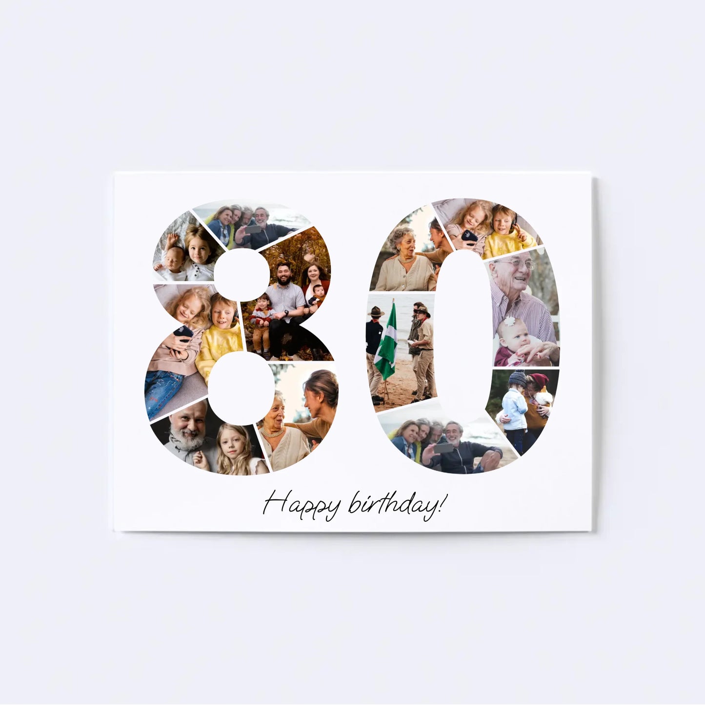 Verjaardagsfotocollage van de jaren tachtig (80-89)