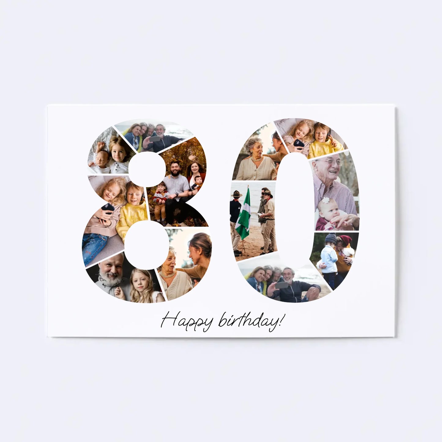 Verjaardagsfotocollage van de jaren tachtig (80-89)